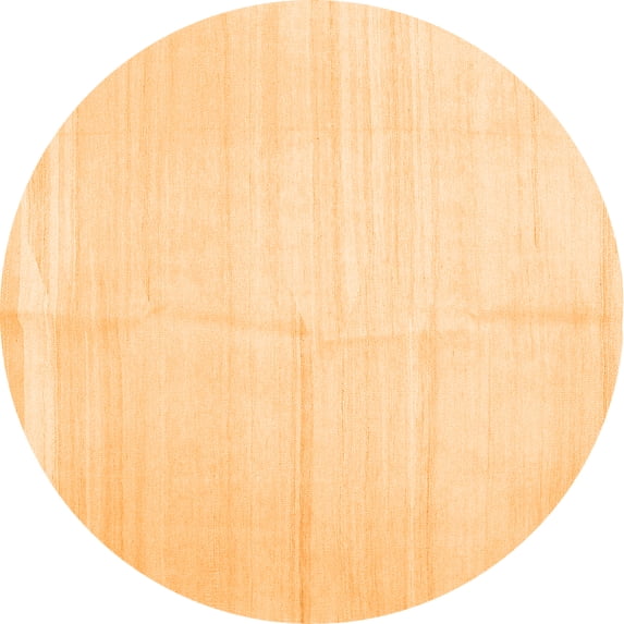 Ahgly Company Indoor Round Solid Orange Modern Area Rugs, 3' Round