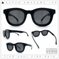 thumbnail image 2 of Vintage Vibe Thick Horn Rim Hipster Fashion Plastic Rectangle Sunglasses All Black, 2 of 8