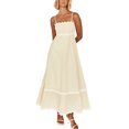 thumbnail image 2 of Bellella Robe d'Été de Plage pour Femme, Robe Maxi Bohème à Bretelles Spaghetti, Ample, Sans Manches, Évasée, Jaune, G, 2 of 4