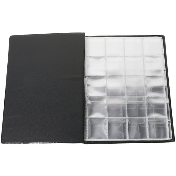 Raindrops Coin Collection Book for Collectors with 10 Pages Hold 250 Coins in Black PU PVC