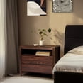thumbnail image 4 of UBesGoo Nightstand 2 Drawer Dresser Side Table, Soild wood & MDF with Solid Wood Veneer, Brown, 4 of 13