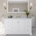 thumbnail image 2 of Wyndham Collection 60" Oval-Sink Wood Single Bathroom Vanity in White/Gold, 2 of 4