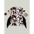 thumbnail image 4 of Faithtur Robe Western pour Bébé Fille, Manches Courtes Col Rond Imprimé Cheval/vache Robe T-Shirt, 4 of 8