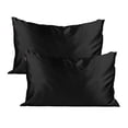 thumbnail image 1 of Kitsch Satin Pillowcase for Hair & Skin (19x26 Black, Standard/Queen (2 Pack)), 1 of 4