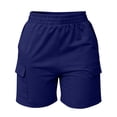 thumbnail image 5 of MYAOYI Womens Shorts Cargo Shorts with Pockets, Elastic Waist Casual Summer Shorts, 5 of 6