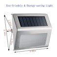 thumbnail image 4 of 1 paquete de 3 luces solares LED para exteriores, impermeables, de acero inoxidable, luces solares de seguridad alimentadas por energía solar, luces de pared inalámbricas para jardín, patio, escaleras, estacionamiento, patio, blanco cálido Kuyhfg Bienvenido a Kuyhfg, 4 of 4