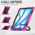 thumbnail image 5 of Case for iPad Air 13 inch/iPad Pro 12.9 inch (3rd/4th Gen), 360 Rotating Stand Handle Pencil Holder Shoulder Strap Heavy Duty Shockproof Cover, Rose, 5 of 7