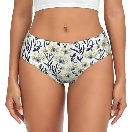 Womens Underwear - Black White Gecko Lizard Flower No Show Seamless Underwear for Women  Soft Stretch Womens Panties  Hipster Ladies Panties Bikini Underwear Briefs