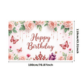 thumbnail image 3 of Decorative Design Happy Birthday Banner Floral Theme Gift Elements Butterfly Decorations for Birthday Party Celebration Indoor Decoration, 3 of 8