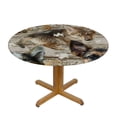 thumbnail image 3 of WYYP Cute Cat Round Tablecloth Outdoor Fitted 100% Polyester Fiber Washable for Home Kitchen Outdoor Decoration White, 3 of 8