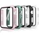 thumbnail image 1 of 5 Piezas Funda con Protector Pantalla Compatible con Apple Watch Series 11/Series 10 42mm, PC Carcasa HD Cristal Templado Protector Ultra-Thin Anti-Rasguños, Claro, Negro, Verde, Plata, Rosa, 1 of 13