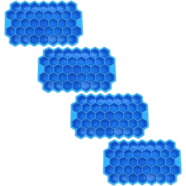 Módulo apilable SiliBlockBlue 4Pzas Azul Silicona 37Cavidades Grado Alimenticio Flexible. Chef Grill MXMSJ-004