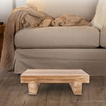 TOYMYTOY Light Brown Wood Step Stool for Home Footrest Stable Comfortable Support