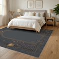 thumbnail image 3 of ODIKA 6'x9' Ultra-Soft Area Rug, Midnight Blue Gold Gothic Elegance Victorian Motif with Moonlit Accents Washable, Bare feet friendly, Silk-Touch for Guest Room, Bedroom, 3 of 7