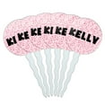 thumbnail image 1 of Kelly Cupcake Picks Toppers - Set of 6 - Pink Speckles, 1 of 1
