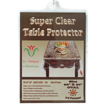 Rooney Heavy-Duty 100% Vinyl Clear/Transparent Tablecloth Top Cover ...