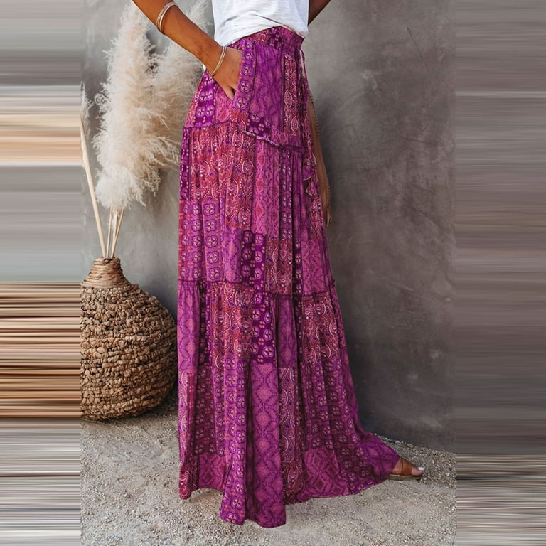 Cotton boho maxi skirt sale