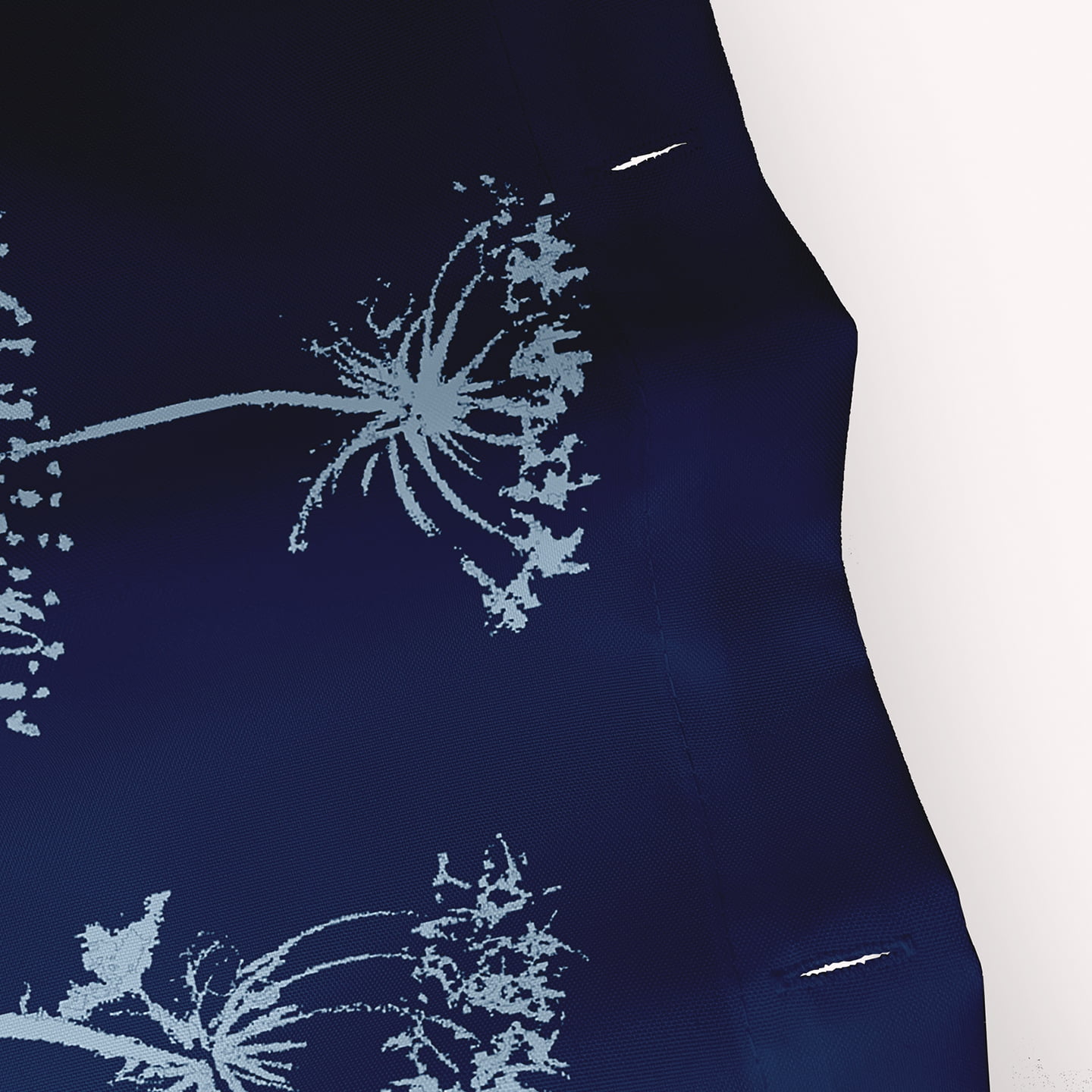 Simply Daisy 70" W x 73" L Windy Blossom Polyester Shower Curtain, Navy [1 Ct]