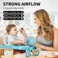thumbnail image 3 of Battery Operated Stroller Fan Flexible Tripod Clip On Fan with 3 Speeds and Rotatable Handheld Personal Fans for Car Seat Crib Bike Treadmill (Blue), 3 of 13