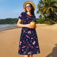 thumbnail image 4 of Naloa Winter Sports Fun Pattern Print Womens Summer A-Line Dress with Pockets,Short Sleeve Dresses,Flowy Beach Swing Dress for Vacation Travel, 4 of 6