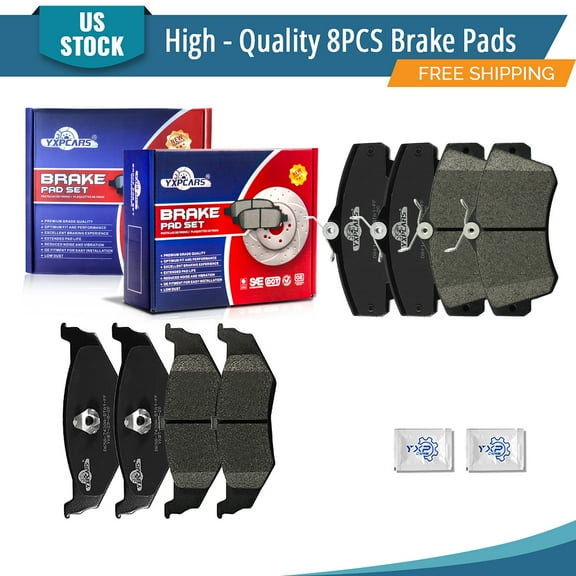 YXPCARS D841 D658: 8PCS Front and Rear Ceramic Brake Pads for Chrysler PT Cruiser 2001-2010 Dodge Neon 2003-2005