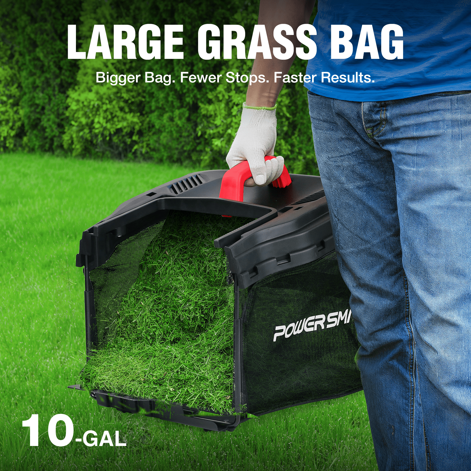 PowerSmart 14" 120V 13A 2-in-1 Electric Push Lawn Mower, Easy Handling
