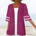 thumbnail image 2 of SELONE Cardigans for Women Trendy Half Sleeve Plus Size Regular Open Front Cardigans Without Hoodie Lace Solid Lightweight Beach Vacation Wear Pink 3XL, 2 of 5