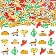 200 Pcs Mexican Fiesta Confetti, Colorful Cactus Cinco Rainbow Donkeys Table Decoration, Cinco De Mayo Mexican Theme Taco Party Birthday Halloween Day Of The Dead Decor Supplies
