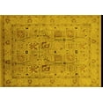 thumbnail image 1 of Ahgly Company Machine Washable Indoor Rectangle Oriental Yellow Traditional Area Rugs, 8' x 10', 1 of 4