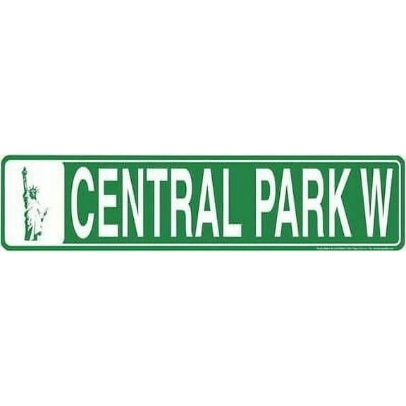 CENTRAL PARK W STREET SIGN 24 X 5" EMBOSSED METAL NEW YORK ROAD BROADWAY THEATER