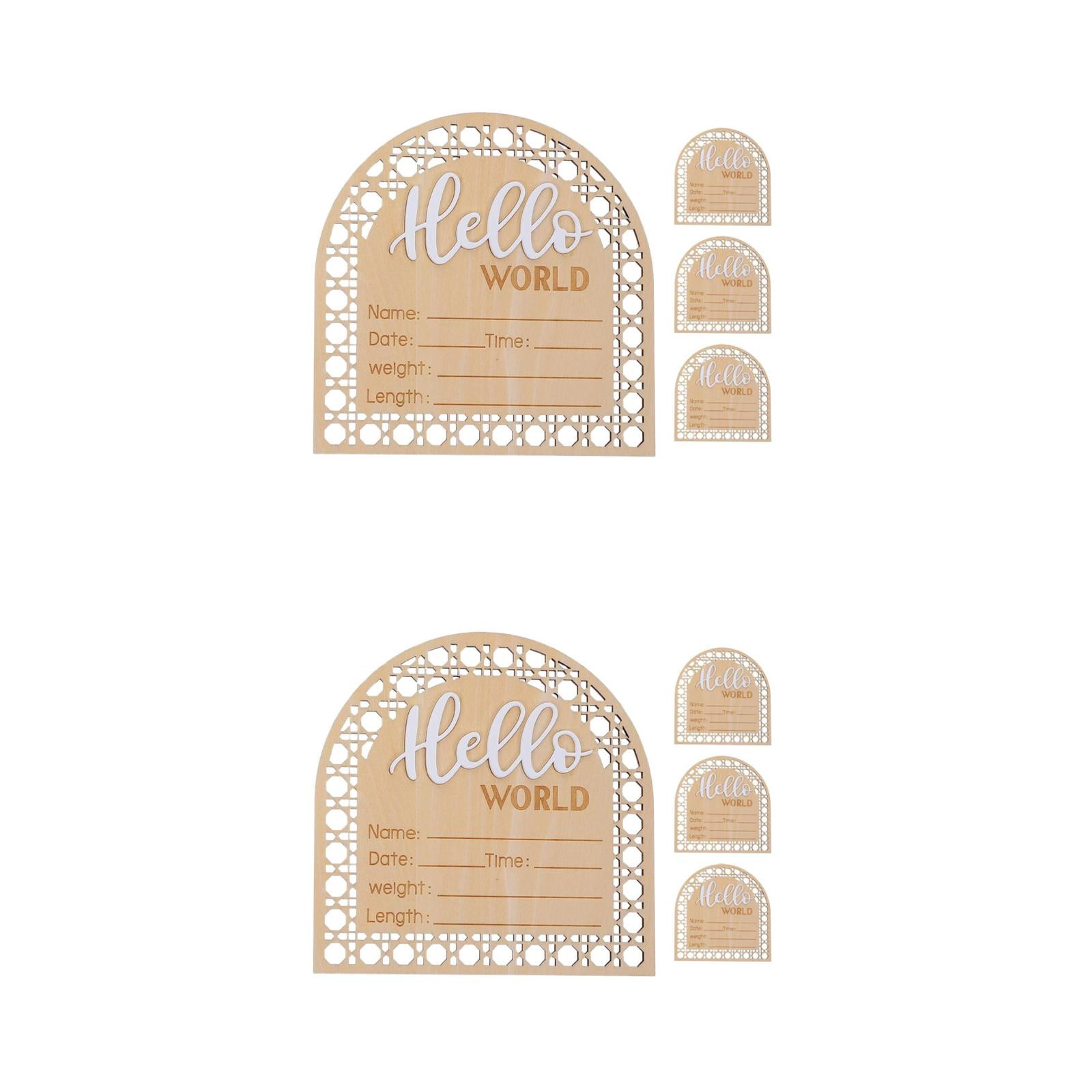 Masteelf 8 pcs Baby Announcement Sign Wood Announcement Sign Newborn Welcome Sign Wooden Baby Name Announcement Sign for Nursery Photo Prop