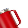 thumbnail image 2 of Taza de café de acero inoxidable aislada de 12 oz, taza de viaje de doble pared aislada al vacío con tapa y asa, roja, 2 of 5