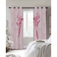 thumbnail image 4 of Pink Bow Kitchen Curtains Cute Watercolor Girls Cartoon Luxury Cafe Short Curtains for Bathroom Blackout Window Curtain Grommet Small Window Treatment Tier Drapes for Bedroom Living Room 27.5"x39"x2, 4 of 9