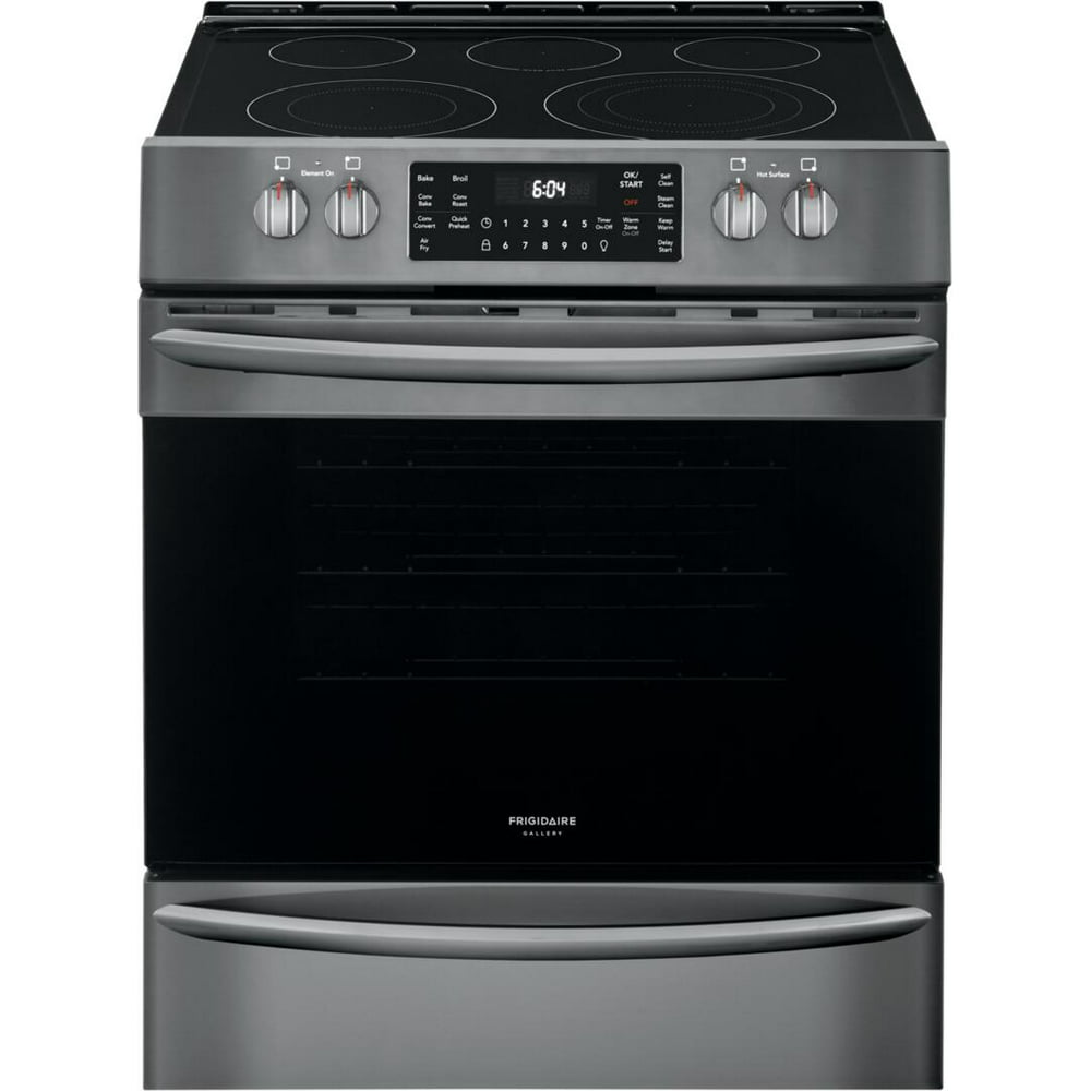 Frigidaire Gallery 30'' Black Stainless Steel Front Control Electric Frigidaire Oven Black Stainless Steel