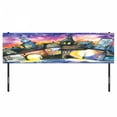 thumbnail image 3 of Abstract Headboard, Funky Watercolors Paint Small Town Weird Angles at Night Sky Reflections Mist, Upholstered Decorative Metal Bed Headboard with Memory Foam, King Size, Multicolor, by Ambesonne, 3 of 4