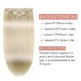 thumbnail image 3 of Extensiones de pelo con clip Craineld, 22 cm, color rubio platino, 80 g, 3 of 9
