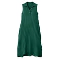 thumbnail image 5 of HVOBTTY Women's Summer Solid Color Button Lapel Sleeveless Tank Dress Linen Like Flowy Long Maxi Dress Mint Green, M, 5 of 5