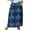 Dark Blue, variant on Long Skirts for Women Boho Skirts Ladies Summer Skirts Maxi Pleated Skirts Elasticated Waist Skirts Flared A Line Skirt Ruffle Skirt Casual Beach Skirts Light Blue M