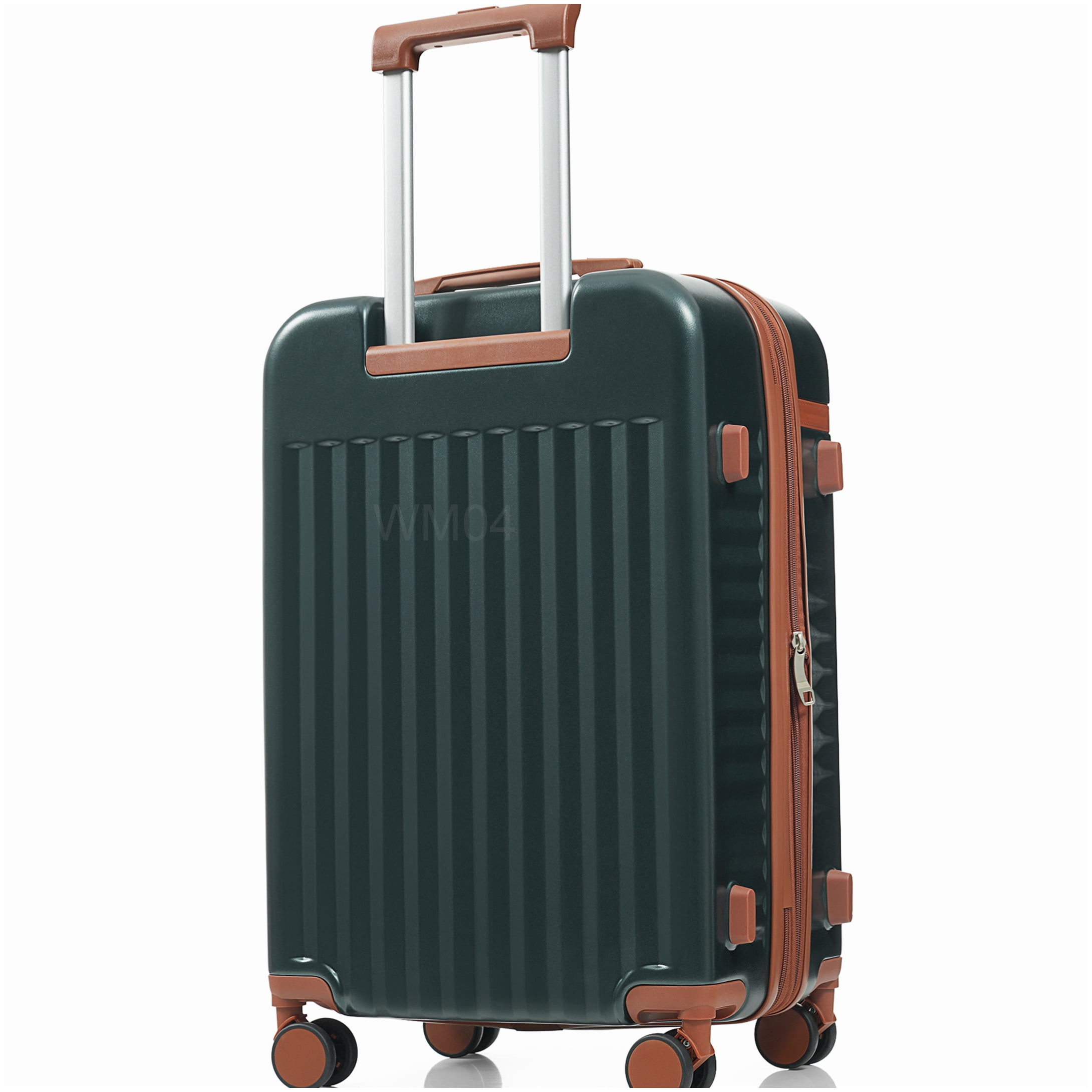 MANGIJOY Airline Approved Carry-On Luggage with USB Port - 3 Piece Hardshell Spinner Set in Dark Green, Front Opening, ABS Material, TSA Lock
