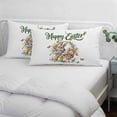 thumbnail image 4 of Easter Rabbits Pillow Covers Queen, Watercolor Flowers Eggs Cute Bunny Butterflies Soft Brushed Microfiber Breathable Throw Pillow Covers, Pillowcase with Zipper for Couch Sofa Bedroom 20"x30", 4 of 9