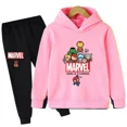 thumbnail image 5 of Sudadera con capucha y pantalones con estampado de Spiderman de Marvel para niños, 2 piezas, traje de primavera, otoño e invierno, ropa para niños y niñas, conjunto deportivo informal, 5 of 5