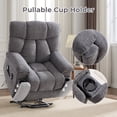 thumbnail image 3 of Bonzy Home Large Power Lift Recliner Chair with Massage and Lumbar Heating for Elderly Big People, Overstuffed Wide Recliners with 2 Concealed Cup Holders and Side Pocket, Dark Gray, 3 of 12