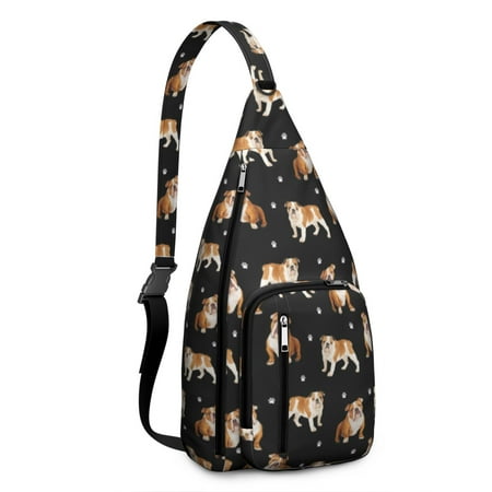 Minimalist Dog Chest Bag - Geometric Dog Pattern Crossbody Sling (Organized Multi-Pocket  Durable & Tear-Resistant)
