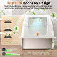 thumbnail image 3 of Caja de arena para gatos Eosarcu de acero inoxidable con tapa abatible XL, color blanco, 3 of 8
