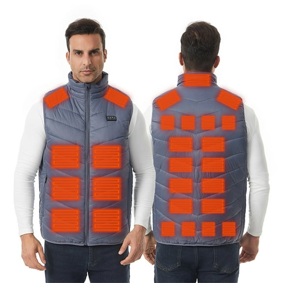 Gyujnb Jackets for Men,Heated Vest Winter Warming Sleeveless Jacket with Heat Tech for Cold Weather Outdoor Activities,Winter Coats for Men,Size:XL