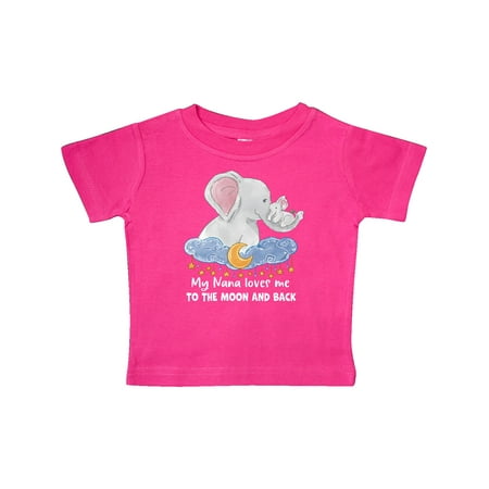 

Inktastic My Nana Loves me to the Moon and Back Elephant Family Gift Baby Boy or Baby Girl T-Shirt