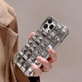 thumbnail image 5 of Compatible with iPhone 14 Pro Max Case Cute for Women Girls Luxuy Plating 3D Phone Case Slim Soft Silicone Shockproof Protective Cover for iPhone 14 Pro Max 6.7 inch, Silver, 5 of 6