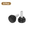 thumbnail image 3 of Unique Bargains 8Pack Rond Moleté Vis à Pouce, M8x20mm en Acier au Carbone Zingué Filetage Vis de Serrage Bouton de Serrage Vis, Noir, 3 of 5