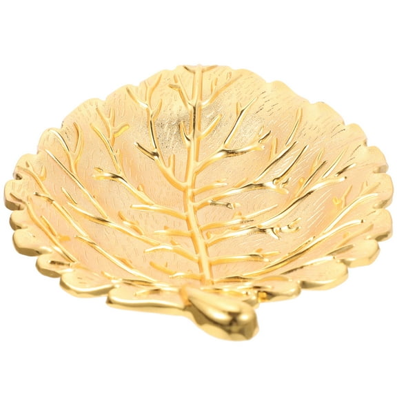 Niceauty Golden Leaf Shape Snack Tray Reusable Fruit Plate for Home and Party Storage