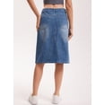 thumbnail image 4 of DARING DIVA Women's Durable Denim Skirt A-Line Midi Jean Skirts Large Blue, 4 of 7